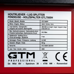 Partidor de Leña GTM. GTL 7000H