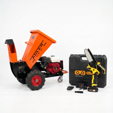 Chipeadora Profesional Adler 7 HP Encendido Eléctrico + Podador a Batería