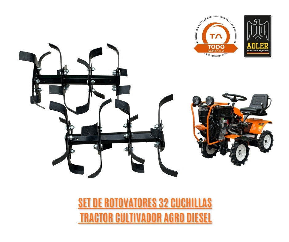 Pack Basico Tractor Cultivador Agro Diesel 10 HP Adler  ADL-T02